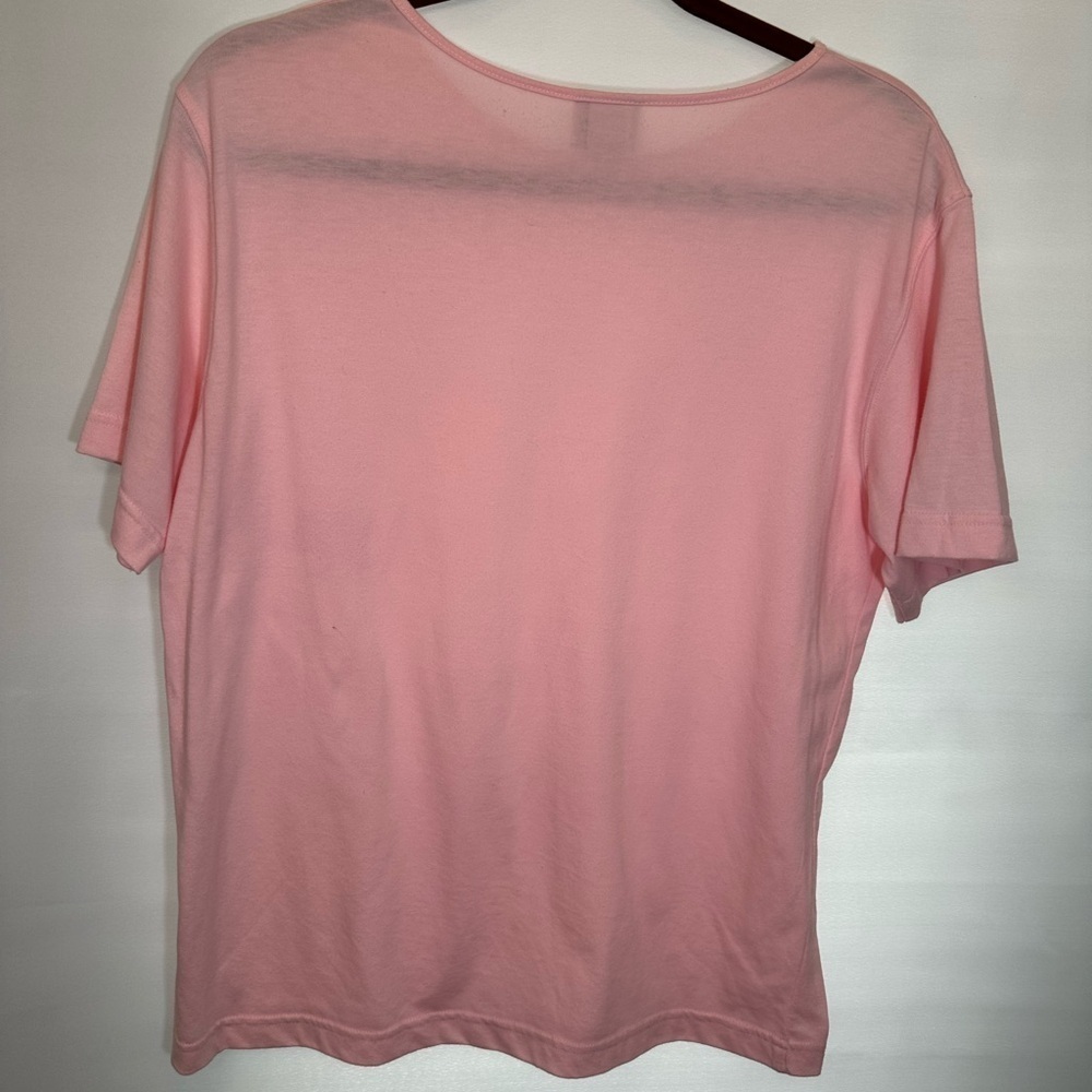 Classic Elements Womens Size M Tee T Shirt Blouse Top Short Sleeve Pink Shirt - Picture 2 of 7